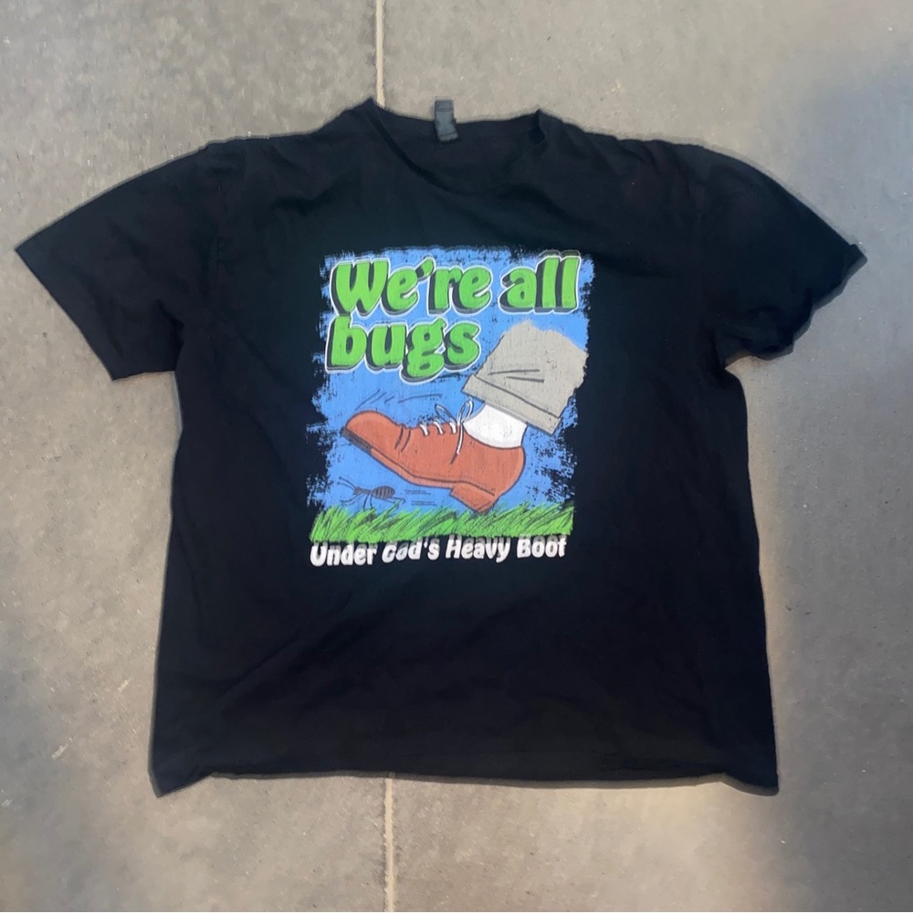 Gildan Graphic Tee Shirt Mens Size XLarge Funny Black Short Sleeve TShirt